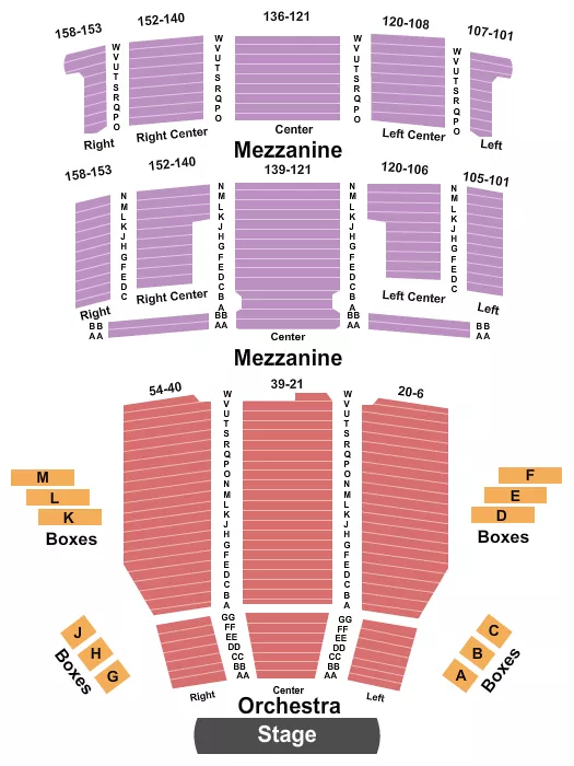 END STAGE Seating Map Seating Chart