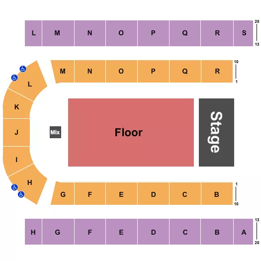 ENDSTAGE FLOOR 5 RSRV ROWS 1 27 Seating Map Seating Chart