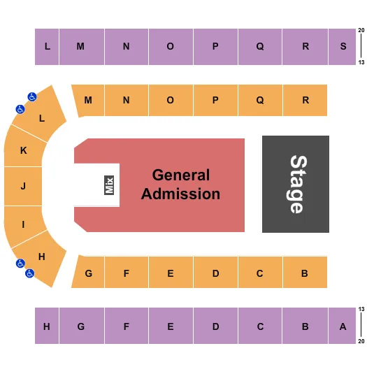 ENDSTAGE GA FLOOR Seating Map Seating Chart