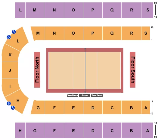 VOLLEYBALL Seating Map Seating Chart