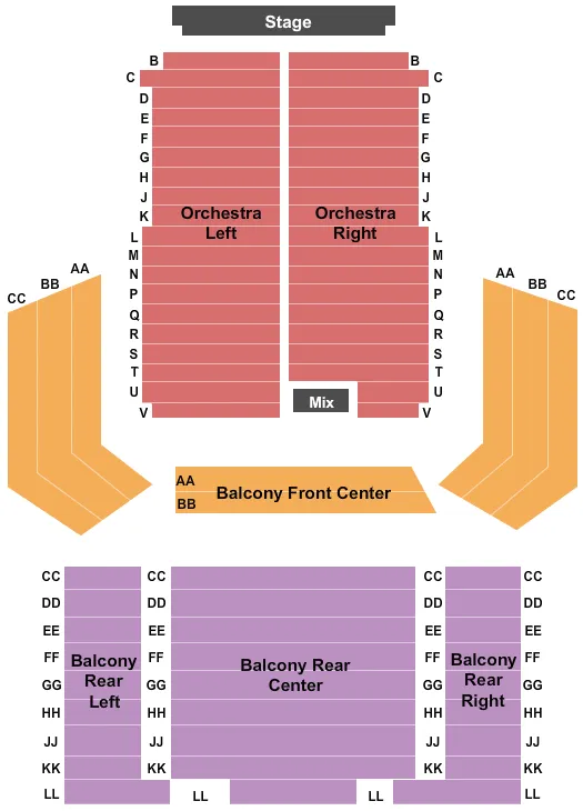 END STAGE Seating Map Seating Chart