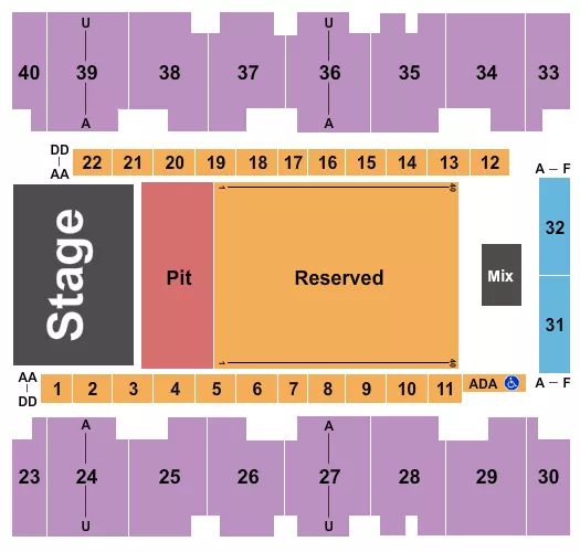 ENDSTAGE PIT RESERVED Seating Map Seating Chart