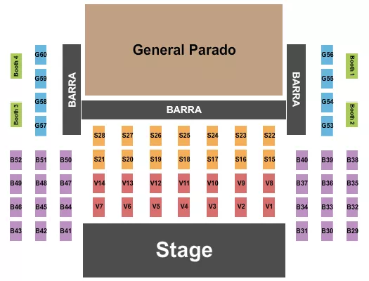 ENDSTAGE TABLES VIP Seating Map Seating Chart