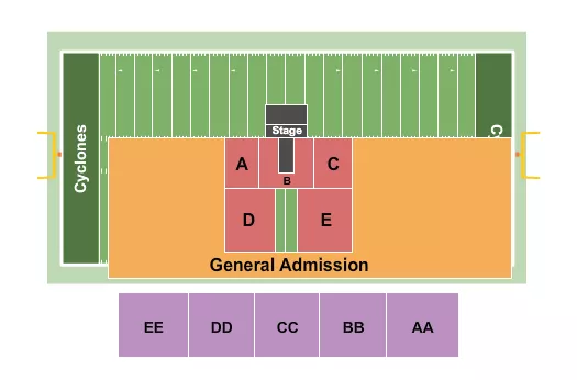 CONCERT W CATWALK Seating Map Seating Chart