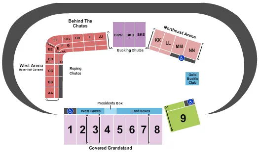 RODEO Seating Map Seating Chart