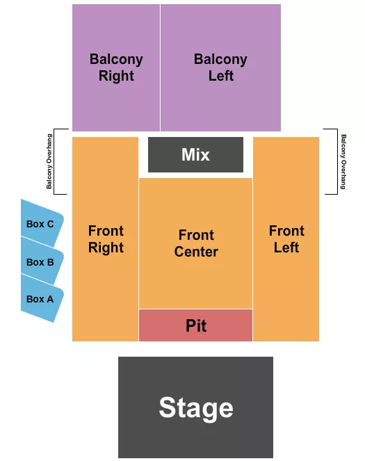ENDSTAGE PIT BALC L R Seating Map Seating Chart