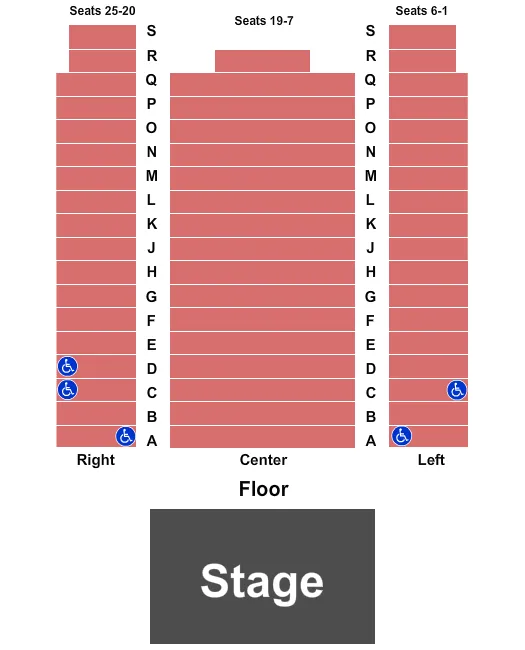 END STAGE Seating Map Seating Chart