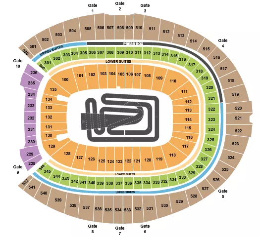 SUPERMOTOCROSS Seating Map Seating Chart