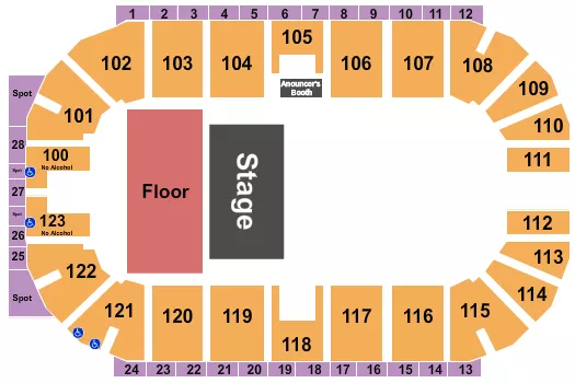 ENDSTAGE GA SEATED FLOOR 2 Seating Map Seating Chart