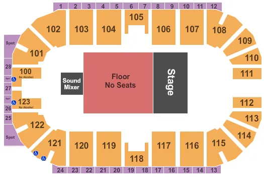 HALF HOUSE GA FLOOR Seating Map Seating Chart