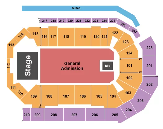 ENDSTAGE GA FLOOR Seating Map Seating Chart