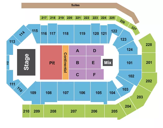 ENDSTAGE GA PIT CONT Seating Map Seating Chart