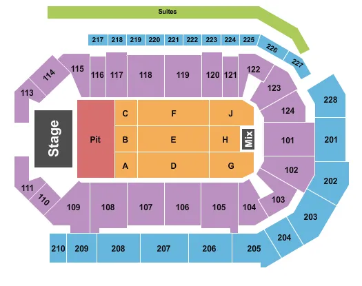 ENDSTAGE GA PIT Seating Map Seating Chart