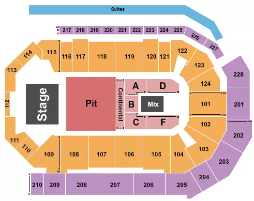 ENDSTAGE PIT Seating Map Seating Chart