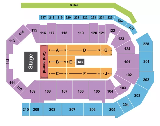 ENDSTAGE WITH CONT 2 Seating Map Seating Chart
