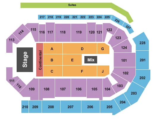 ENDSTAGE WITH CONT Seating Map Seating Chart