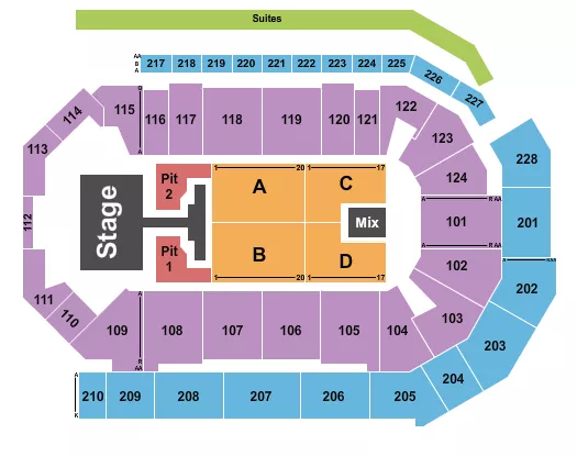 PHIL WICKHAM Seating Map Seating Chart