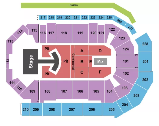 THE LUMINEERS Seating Map Seating Chart