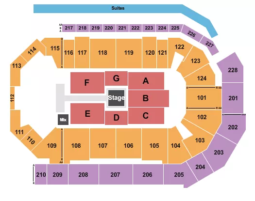 WWE 2 Seating Map Seating Chart