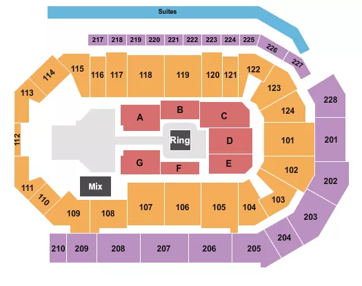 WWE Seating Map Seating Chart