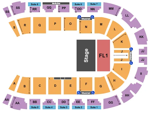 VISITLETHBRIDGECOM ARENA ENDSTAGE GA HALF FLOOR Seating Map Seating Chart