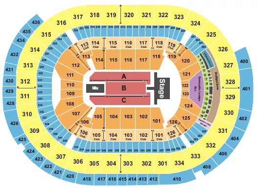BRYAN ADAMS Seating Map Seating Chart