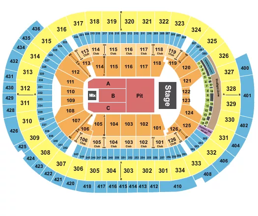 ENDSTAGE GA FLOOR A C Seating Map Seating Chart