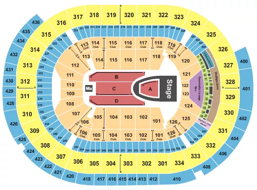 FOR KING AND COUNTRY Seating Map Seating Chart