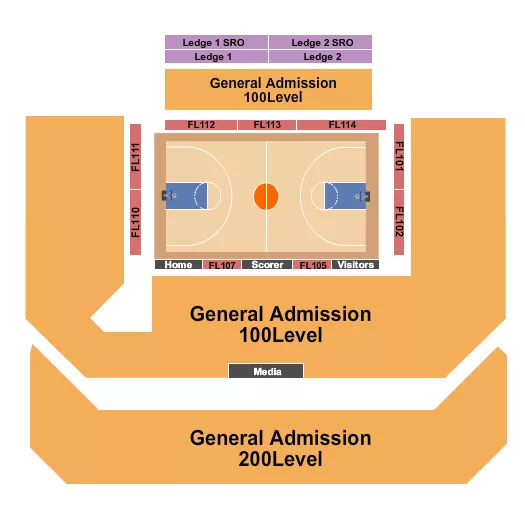 BASKETBALL GA 2 Seating Map Seating Chart