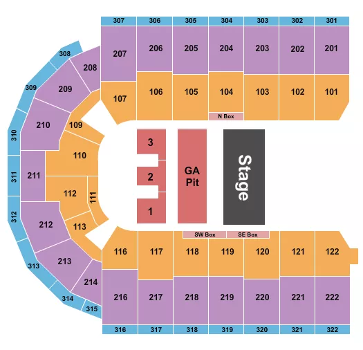 HALF HOUSE GA PIT Seating Map Seating Chart