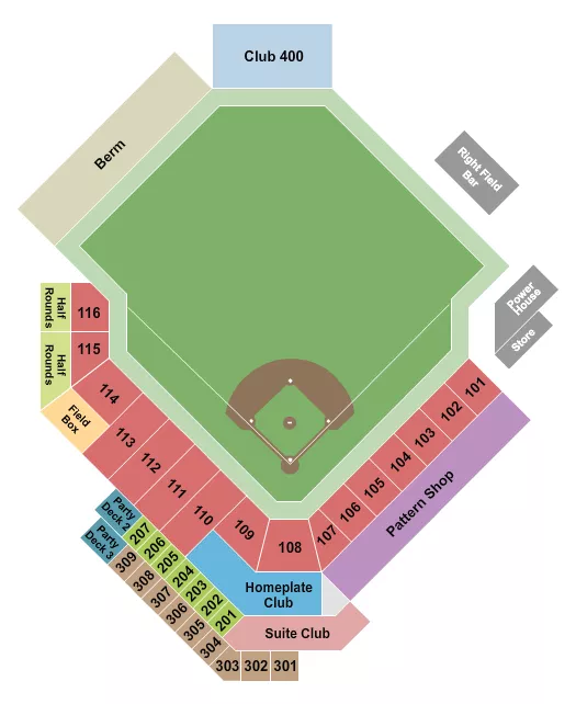 BASEBALL Seating Map Seating Chart