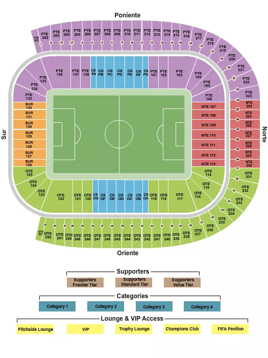 SOCCER WC CATEGORY 3 Seating Map Seating Chart