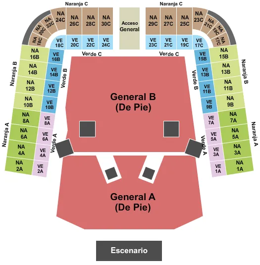 ESTADIO GNP SEGUROS MEXICO CITY ENDSTAGE GENERAL AB Seating Map Seating Chart
