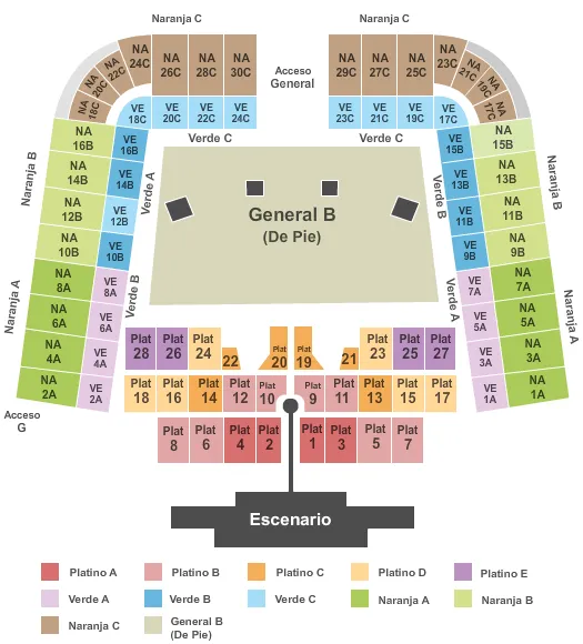 ESTADIO GNP SEGUROS MEXICO CITY THE ROLLING STONES Seating Map Seating Chart