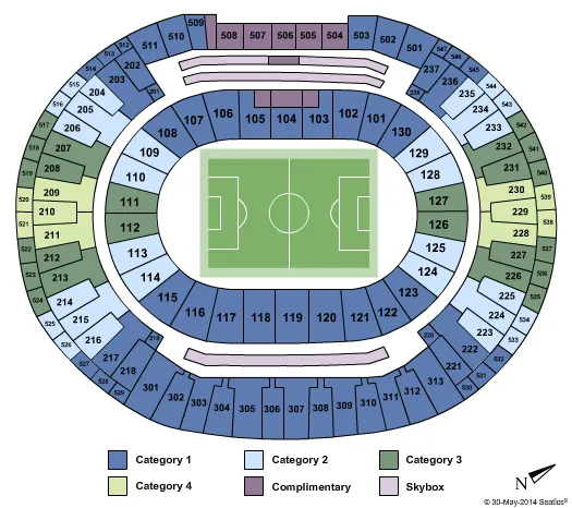 SOCCER ZONE Seating Map Seating Chart