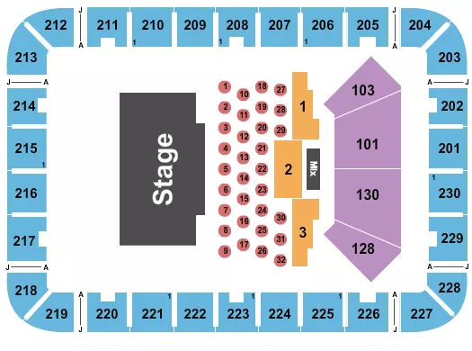 EXPLOREASHEVILLECOM ARENA AT HARRAHS CHEROKEE CENTER HALF HOUSE TABLES Seating Map Seating Chart