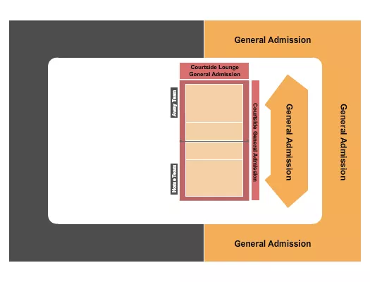 EXPLOREASHEVILLECOM ARENA AT HARRAHS CHEROKEE CENTER VOLLEYBALL Seating Map Seating Chart