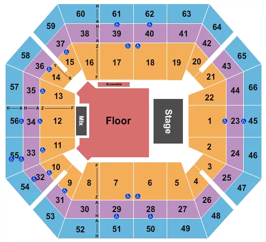 ENDSTAGE GA FLOOR Seating Map Seating Chart