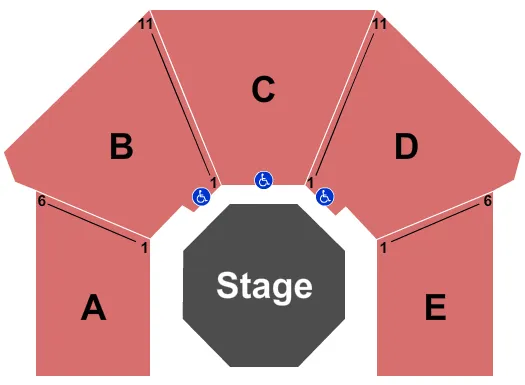 F OTTO HAAS STAGE AT ARDEN THEATRE COMPANY END STAGE Seating Map Seating Chart