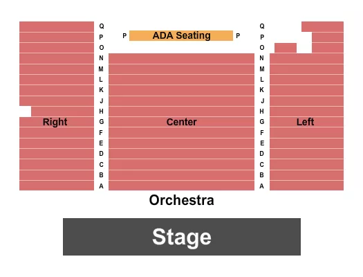 F SCOTT FITZGERALD THEATRE ENDSTAGE Seating Map Seating Chart