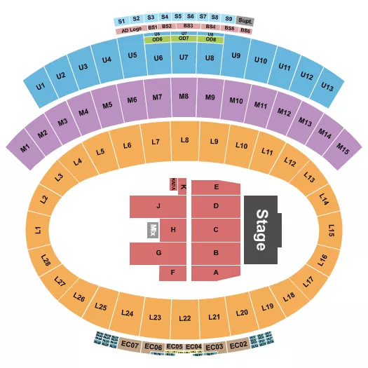 BRUNO MARS Seating Map Seating Chart