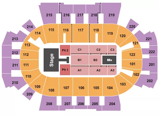 ENDSTAGE PIT 2 Seating Map Seating Chart