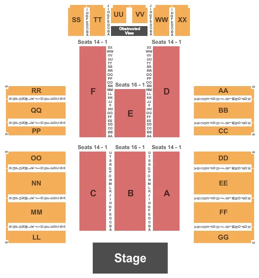 FANTASY SPRINGS RESORT CASINO END STAGE Seating Map Seating Chart
