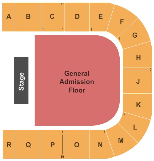 ENDSTAGE GA FLOOR Seating Map Seating Chart