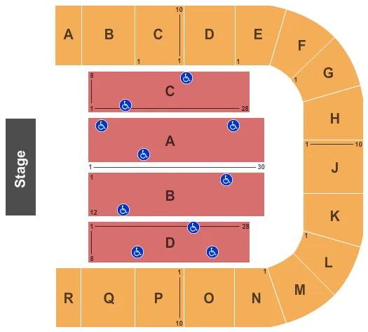 END STAGE Seating Map Seating Chart