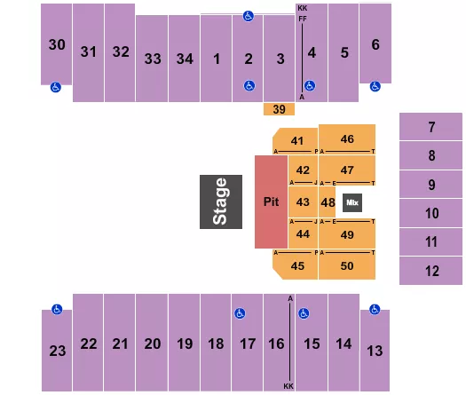 THE OFFSPRING Seating Map Seating Chart