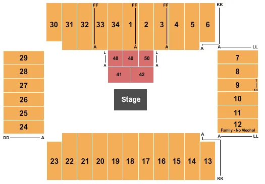 THEATRE 2 Seating Map Seating Chart