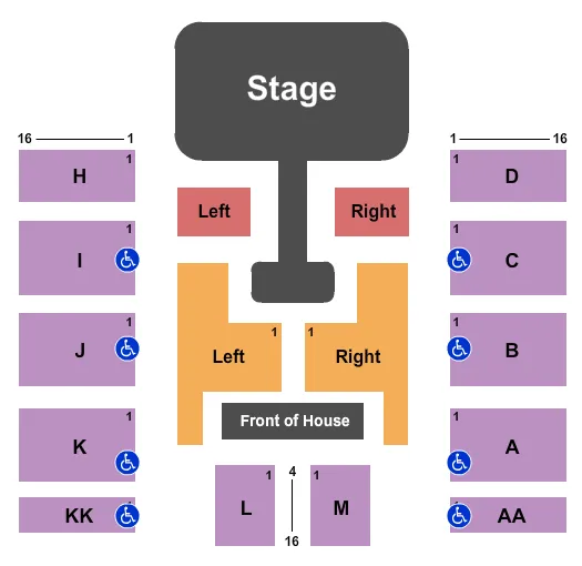 FARMINGTON CIVIC CENTER MO CASTING CROWNS Seating Map Seating Chart