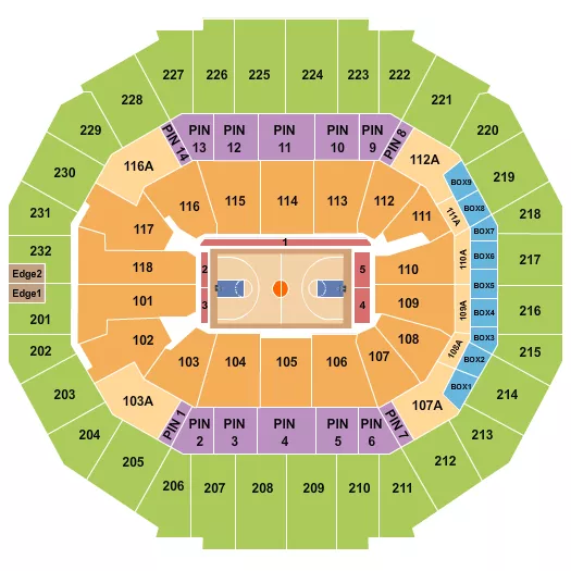 BASKETBALL TIGERS Seating Map Seating Chart