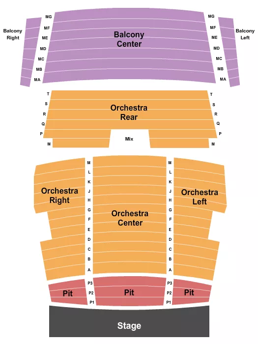 FEDERAL WAY PERFORMING ARTS EVENTS CENTER ENDSTAGE 2 Seating Map Seating Chart